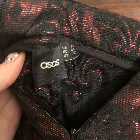 ASOS Red and Black Midi-Length Skirt - Picture 4 of 5